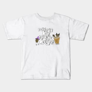 Powered By Magic Beans Coffee Art Kids T-Shirt